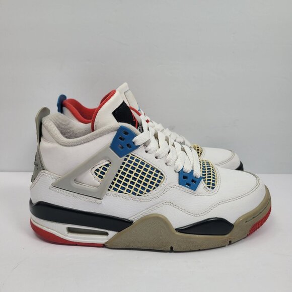 Air Jordan 4 Retro SE GS "What The Youth" White Sneakers 408452-146 US Size 4Y - Picture 1 of 8